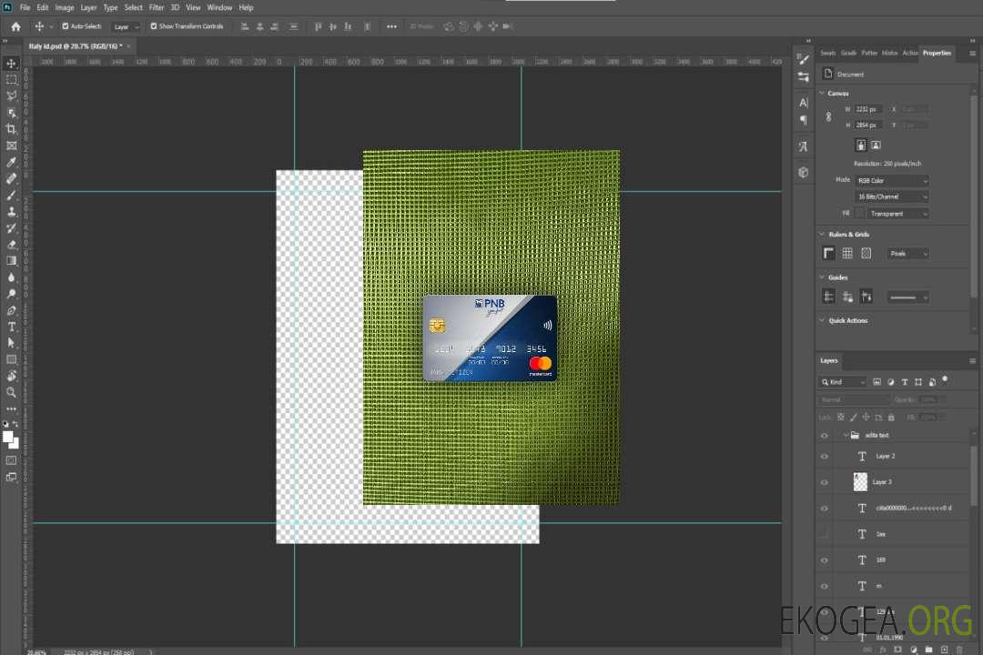 Photolook de la carte mastercard de la Banque nationale des Philippines (PNB) template